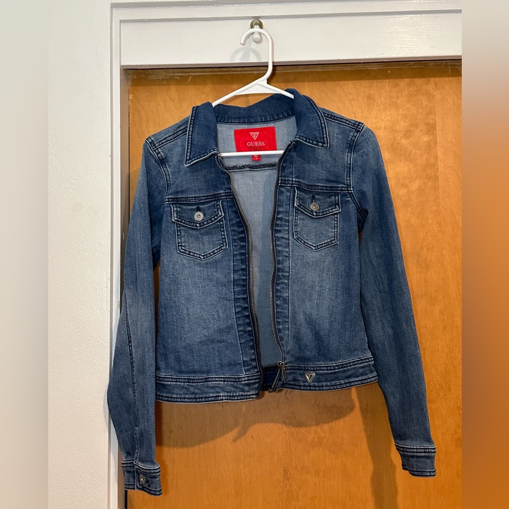Guess Size S Zip Up Jean Jacket